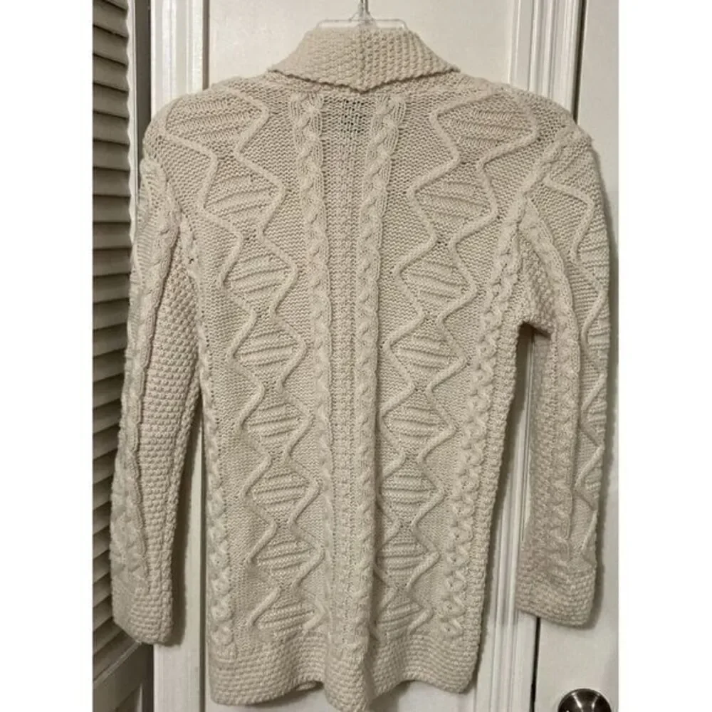 Inis Crafts Sweater Grandpacore Merino Wool‎ Ireland Cardigan Sz S Fisherman - Picture 4 of 7